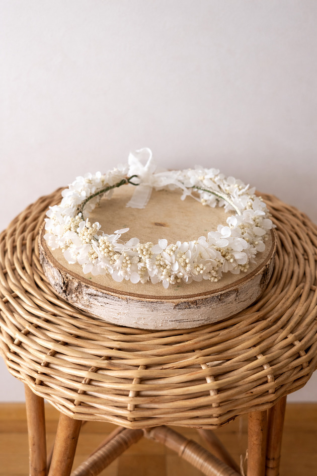 wianki komunijne Wianek na głowę biel i krem