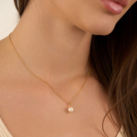 złote naszyjniki Naszyjnik perła naturalna- srebro 925 pozłacane