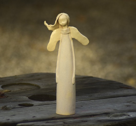figurki i rzeźby Anioł ceramiczny rękodzieło