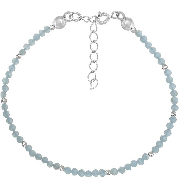 bransoletki z kamieni naturalnych Bransoletka srebrna z kamieni naturalnych angelit