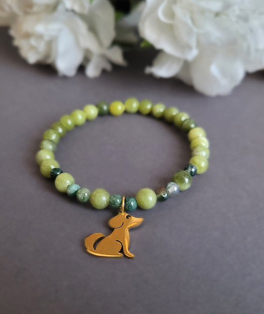 bransoletki z kamieni naturalnych Bransoletka ukojenia z psem