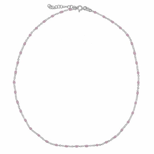 Srebrny naszyjnik CHOKER z różową emalią ATdiament