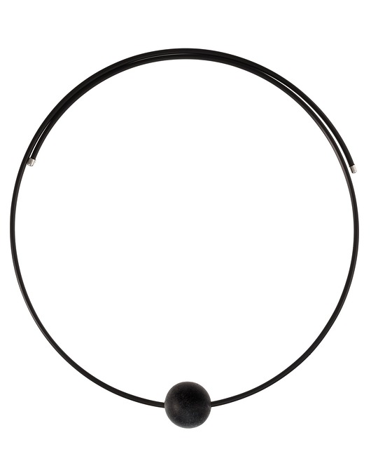 Naszyjnik choker z czarnym bursztynem SADVA
