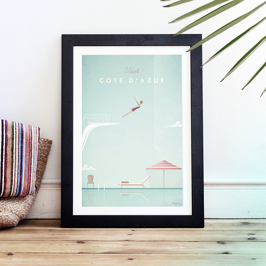 Lazurowe Wybrzeże - vintage plakat 50x70 cm minimalmill