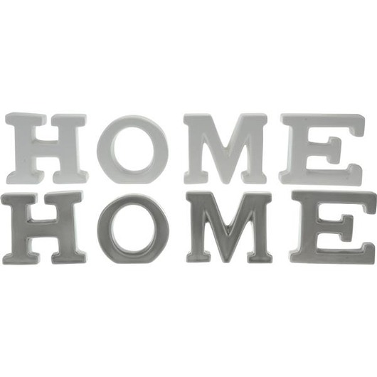Litery HOME ceramiczne szare MIA home