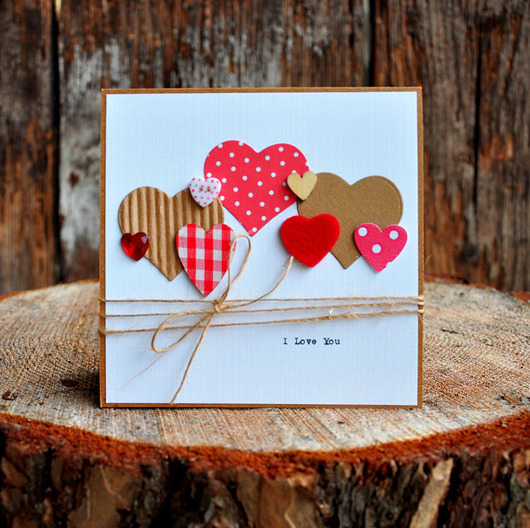 kartki scrapbooking Walentynka kartka