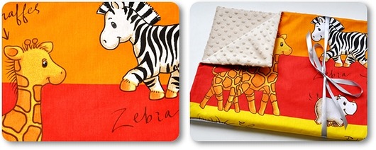 KOMPLET do WÓZKA_kocyk + poduszka_ZWIERZĄTKA_ZOO MOJAMAJA
