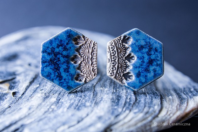 kolczyki ceramiczne Kolczyki z mandalą
