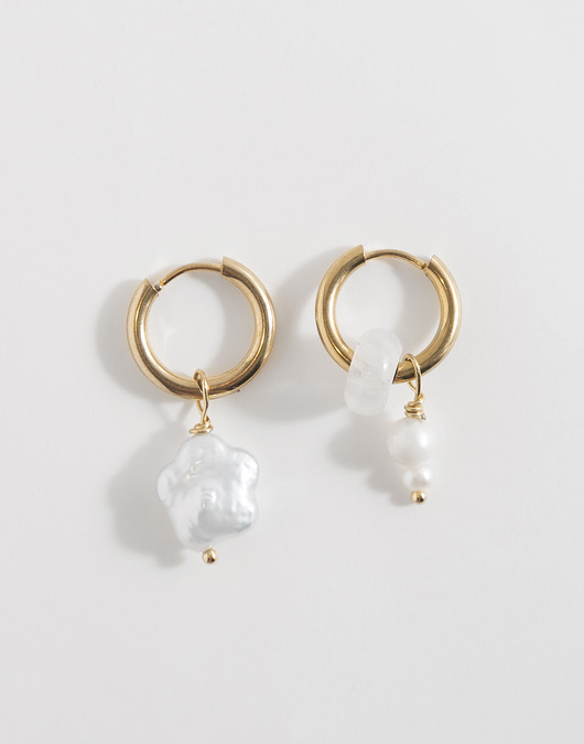 kolczyki z kamieniami Złote kolczyki z Perełkami