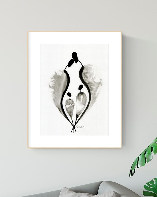 grafika 30 x 40 cm wykonana ręcznie, abstrakcja Krystyna Siwek Art