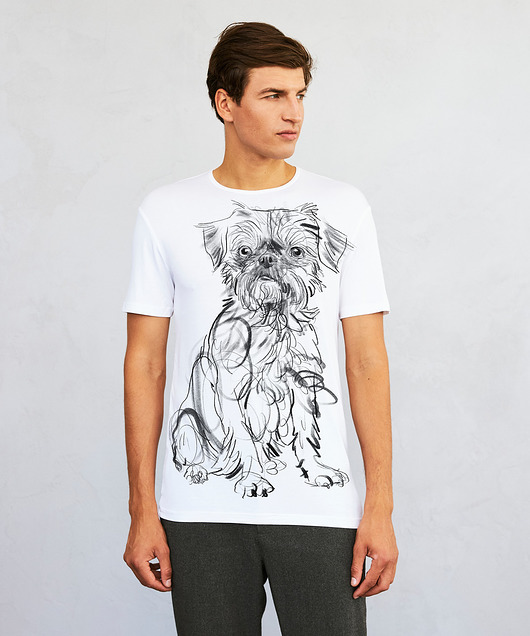 t-shirty męskie Brussels Griffon Dog Men's T-shirt white