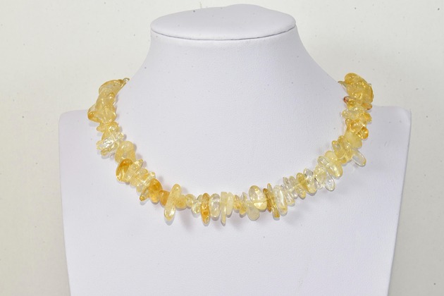 chokery Naszyjnik Choker Cytryn Kamień naturalny