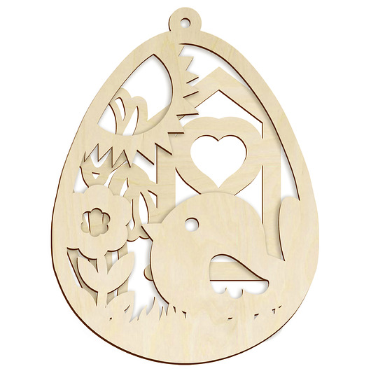 ozdoby wielkanocne Ozdoba Wielkanocna Drewniana Zawieszka Jajko do Koszyka AŻUROWE 2 WARSTWY