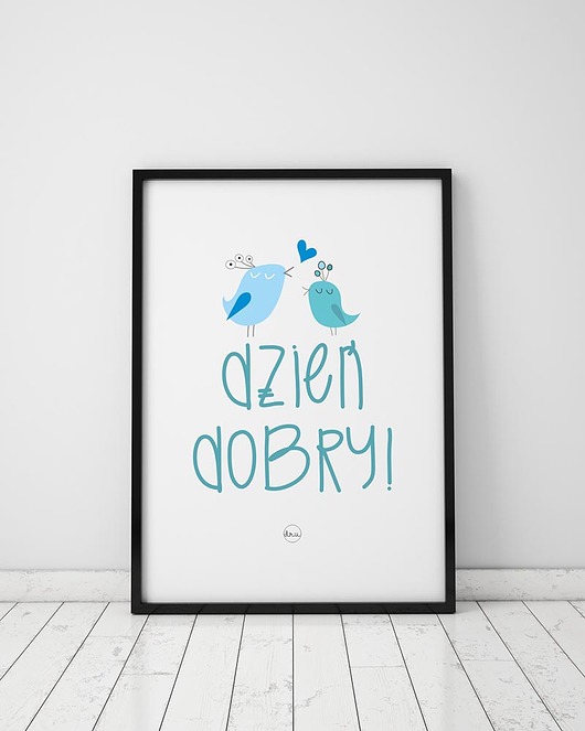 plakat. dzień dobry Love Life and Forest