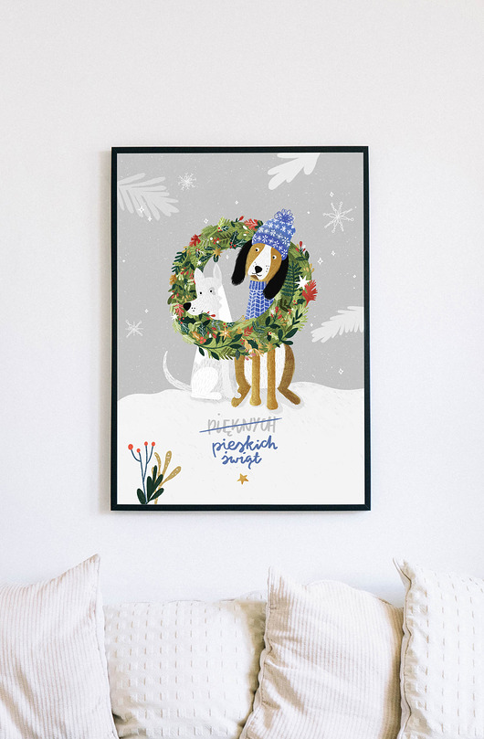 plakaty Plakat "Pieskich Świąt" B2