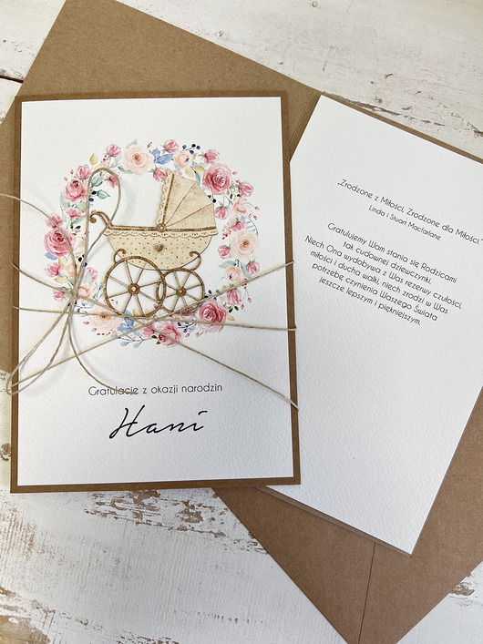 kartki scrapbooking Ręcznie robiona kartka na narodziny dziecka - kartka gratulacyjna z okazji na