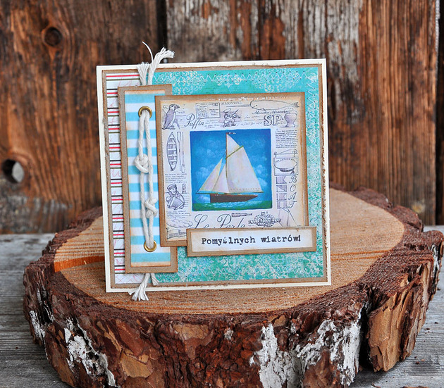 kartki scrapbooking Kartka marynistyczna