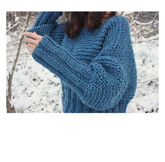 swetry damskie  Niebieski sweter handmade moher z wełną