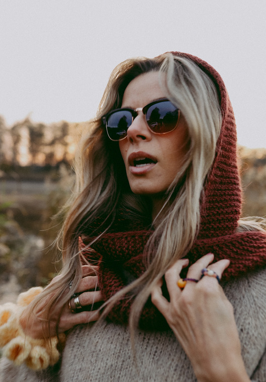 szale damskie Szalik z kapturem Wełna i alpaka