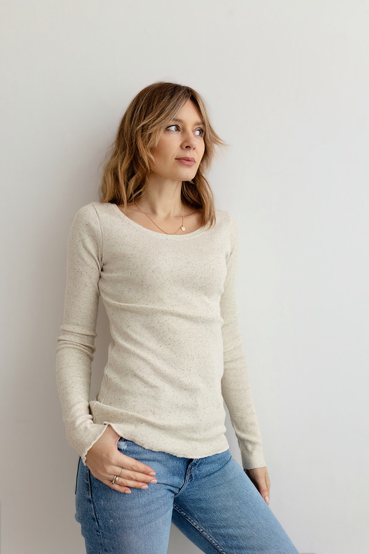 bluzki z długim rękawem damskie So basic oat longsleeve