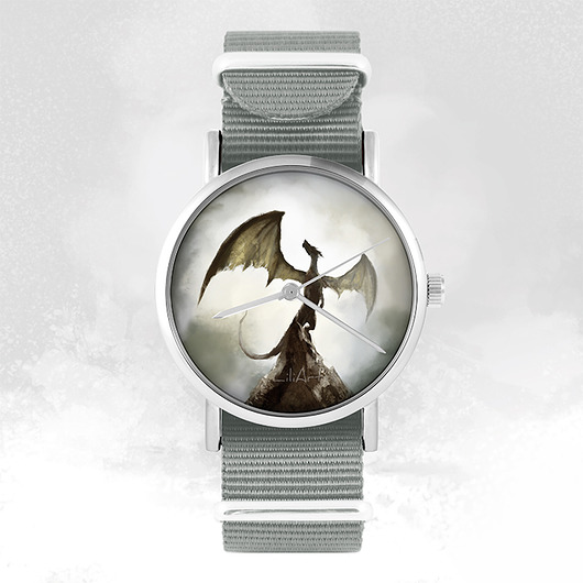 zegarki unisex Zegarek - Smok cienia - szary, nylonowy