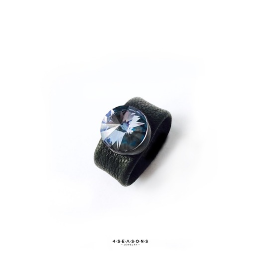 Pierścionek ze skóry z kryształem Swarovski 4 Seasons Jewelry