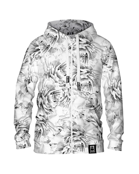 bluzy męskie Męska Bluza Expres Zamek DR.CROW Peonies White