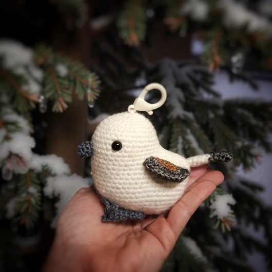 breloki Raniuszek ptak brelok na szydełku