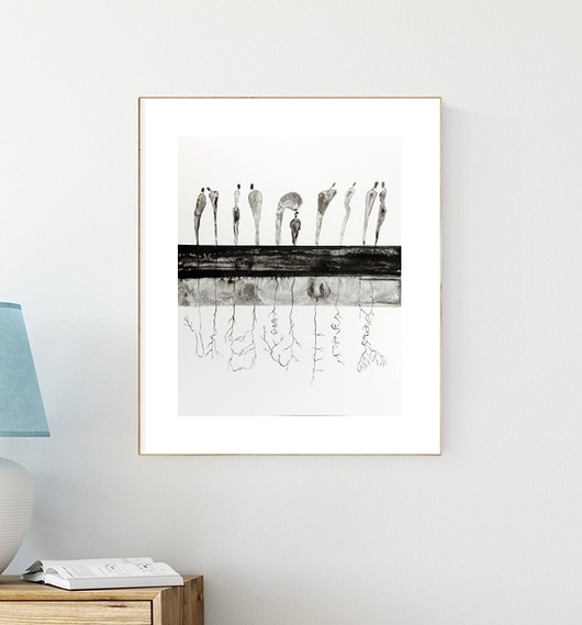 grafika 40X50 cm wykonana ręcznie MiniMalArt