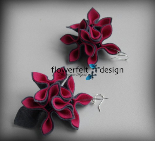 Szare z Różowym FlowerFelt Design