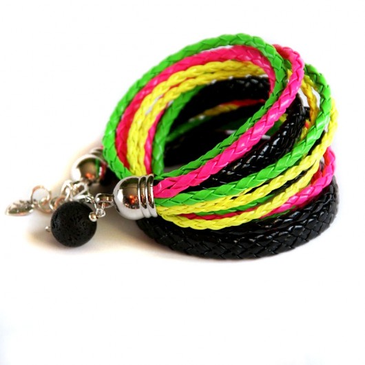 NEON & black - MEGA szeroka bransoletka kaktusia
