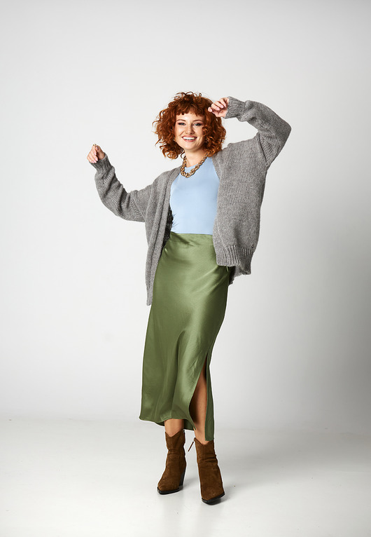 kardigany damskie Alpaka sweter Akane - szary