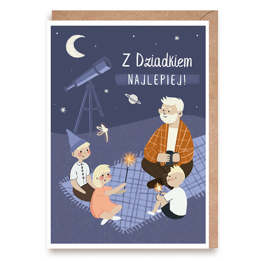 kartki okolicznościowe - wydruki Kartka na Dzień Dziadka Z dziadkiem najlepiej Karnet A6