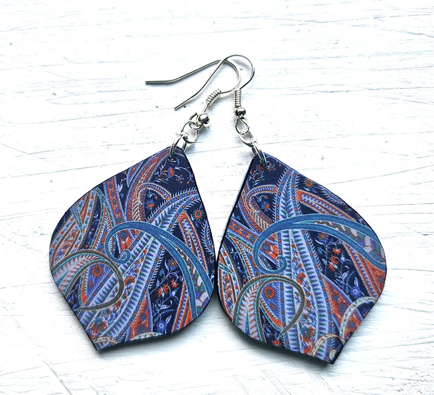 kolczyki drewniane Ocean nocy