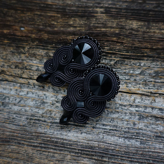 kolczyki soutache Czarne  kolczyki soutache