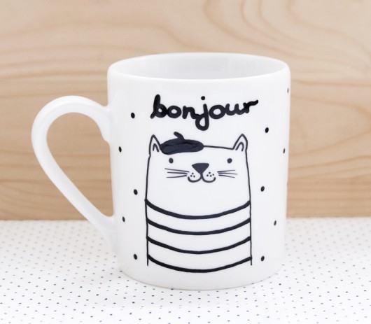 Bonjour - kubek z kotem miamilu