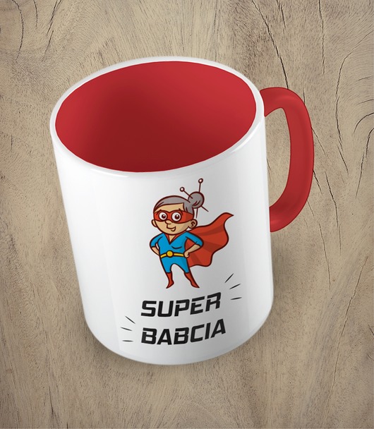 kubki Kolorowy kubek z hasłem SUPER BABCIA - mix kolorów