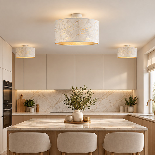 plafony Designerska lampa sufitowa z abażurem WENECJA MARMUR fi - 40 cm