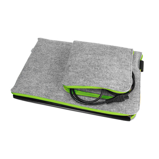 etui na laptopa ETUI NA MACBOOKA I ZASILACZ 04 zielony zamek