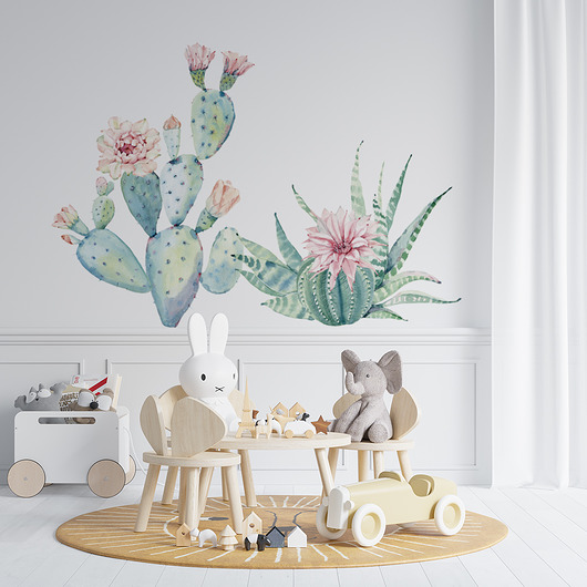 naklejki ścienne do pokoju dziecka Naklejki ścienne BOHO-kaktusy 3