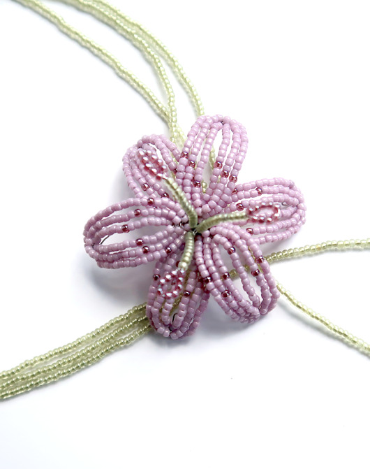 chokery Fioletowa  Lilia - naszyjnik choker