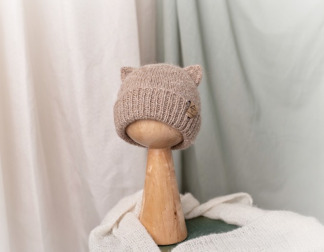 czapki dziecięce Beanie Tuliś beżowa  Baby Alpaka + Merino