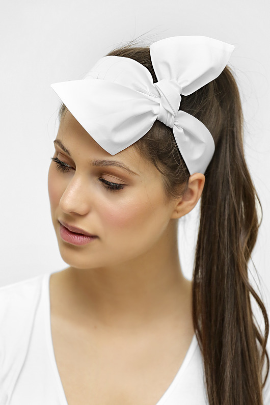 opaski do włosów Biała opaska wiązana z bawełny