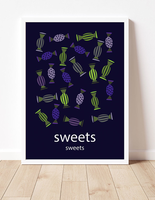 plakaty Minimalistyczny plakat z cukierkami
