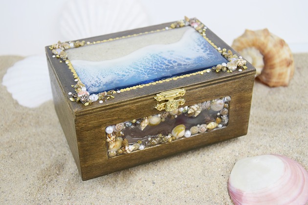 pojemniki na biżuterię Szkatułka XL morskie wspomnienia 08
