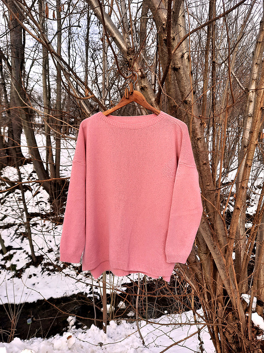 swetry damskie  Sweter z kaszmiru 100% różowy gładki kaszmirowy sweter over size