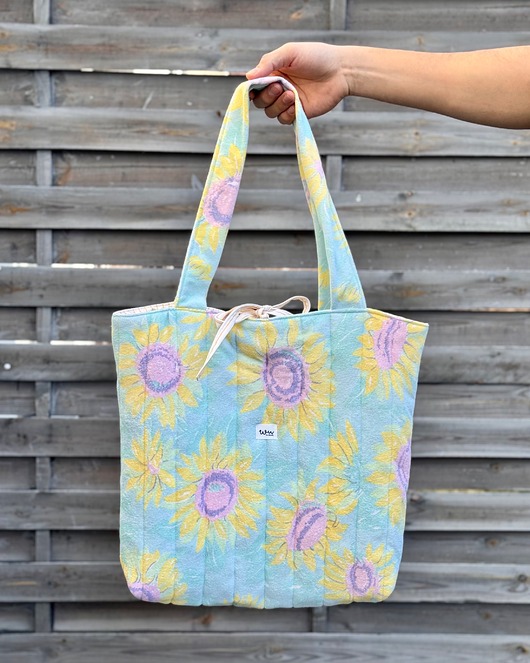 torby na ramię Torba pikowana w Słoneczniki Duża