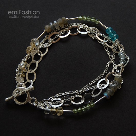 Apatyt Topaz Peridot Labradoryt Cytryn Srebro MAREMI Jewelry