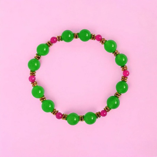 bransoletki z kamieni naturalnych SUMMER COLLECTION : bransoletka na gumce : jadeit III