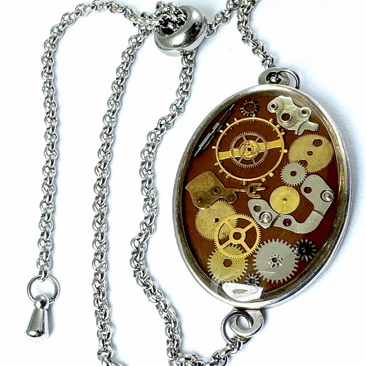 bransoletki z żywicy Bransoletka owalna - zatrzymaj czas - karmelowa II